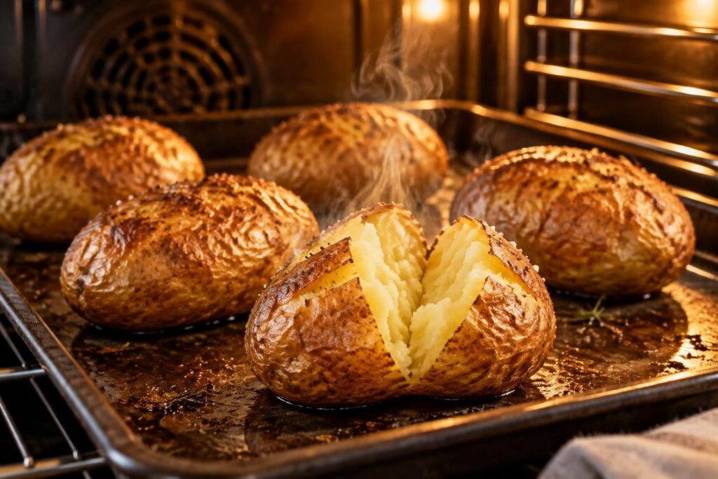 découvrez le temps de cuisson idéal et la température parfaite pour réussir des pommes de terre au four dorées et fondantes.