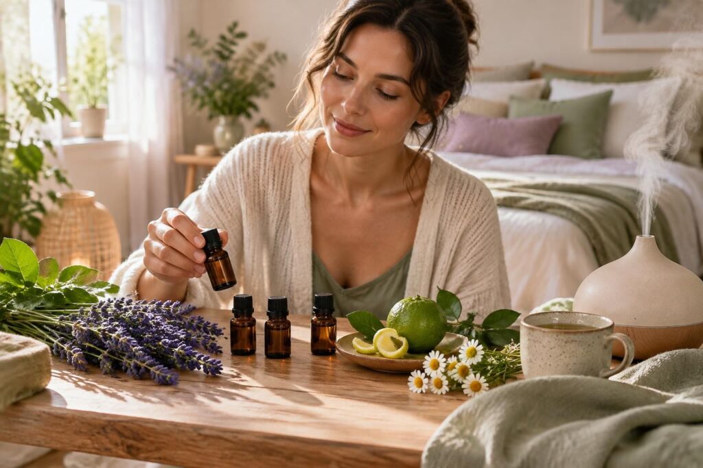 découvrez quelle huile essentielle choisir contre le stress et l’anxiété selon vos besoins, et comment l’utiliser pour favoriser la détente.