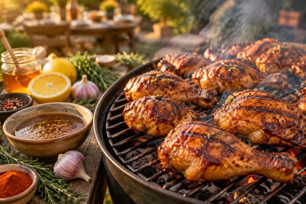 découvrez nos astuces pour préparer un poulet mariné au barbecue, tendre et savoureux, grâce à une marinade pleine de goût.